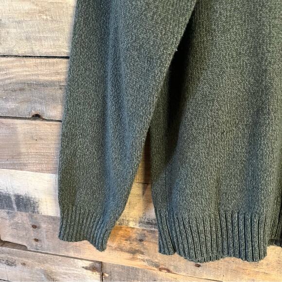 Oscar De La Renta Olive Green 1/4 Zip Sweater Size Medium - Picture 4 of 11